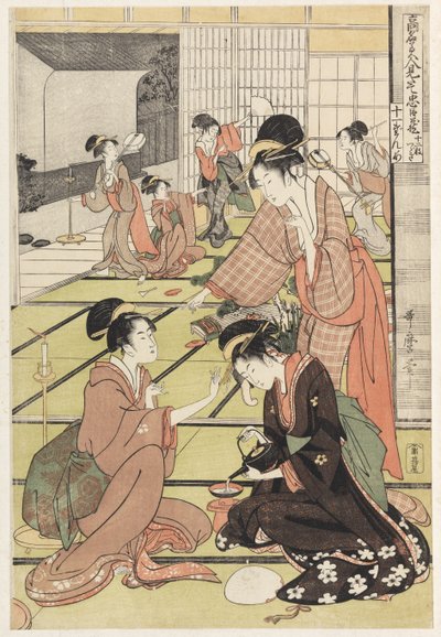 Scène 11, Comparaison des beautés célèbres et la ligue loyale, vers 1797 - Kitagawa Utamaro